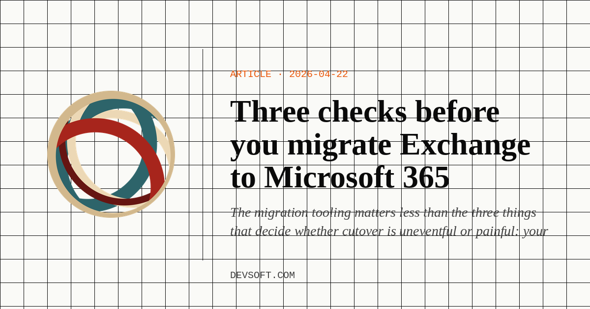 Exchange Check Answer Three checks before you migrate Exchange to Microsoft 365 — Devsoft ...