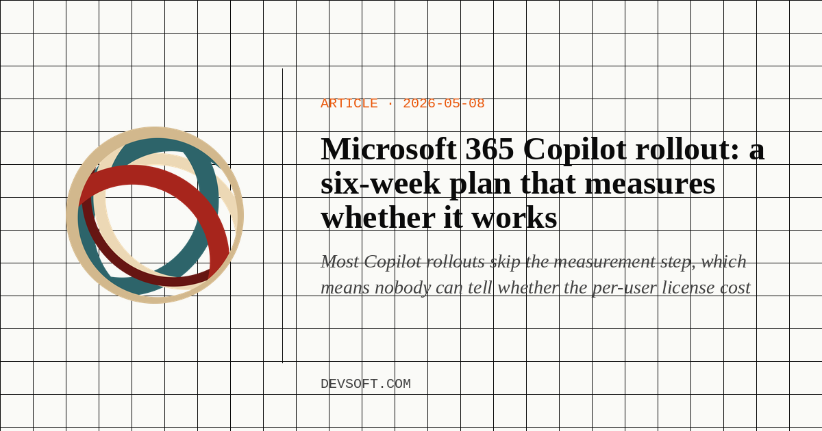 Microsoft 365 Copilot rollout: a six-week plan that measures whether it ...