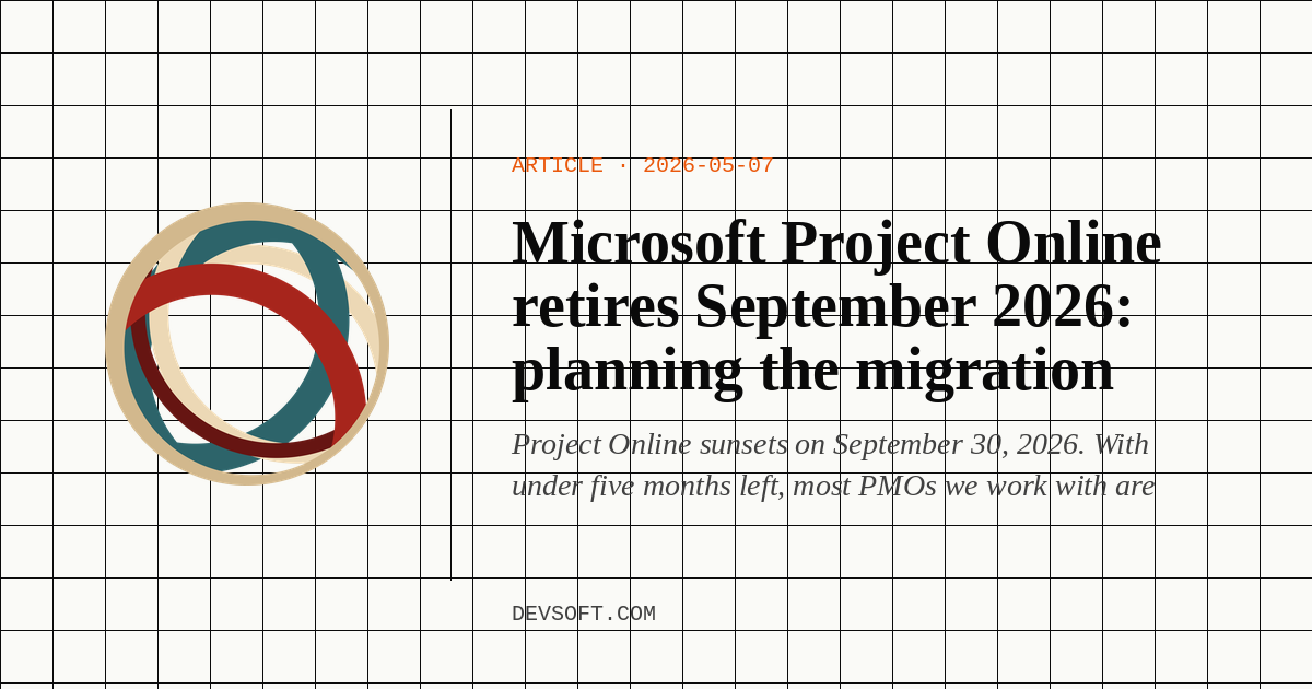 Microsoft Project Online retires September 2026: planning the migration ...